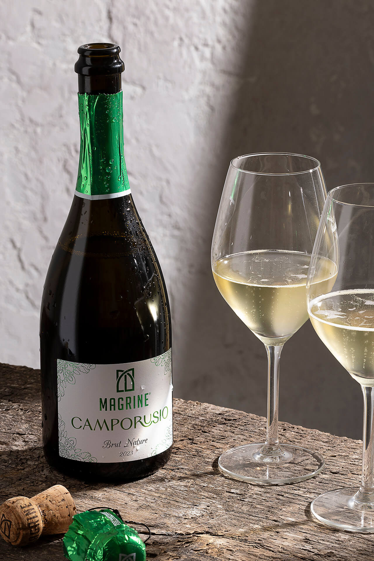 Camporusio Brut Nature vino con il fondo Magrine